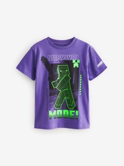 Lila - Lizenziertes Minecraft T-Shirt aus 100 % Baumwolle (4–16 Jahre) - Bild 1 von 4