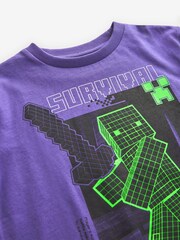 Lila - Lizenziertes Minecraft T-Shirt aus 100 % Baumwolle (4–16 Jahre) - Bild 3 von 4