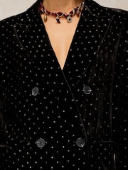 White Stuff Black Sasha Velvet Blazer - Image 4 of 6