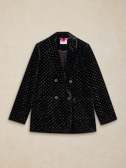 White Stuff Black Sasha Velvet Blazer - Image 5 of 6