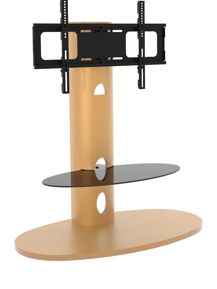 AVF Oak Chepstow One Affinity Oval Pedestal TV Stand - Image 2 of 5