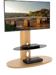 AVF Oak Chepstow One Affinity Oval Pedestal TV Stand - Image 4 of 5