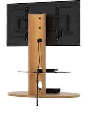 AVF Oak Chepstow One Affinity Oval Pedestal TV Stand - Image 5 of 5