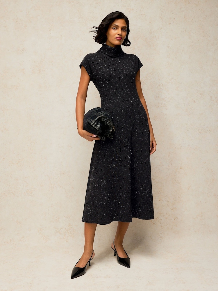 White Stuff Black Ruby Roll Neck Sparkle Dress - Image 1 of 6 White Stuff Black Ruby Roll Neck Sparkle Dress - Image 1 of 6