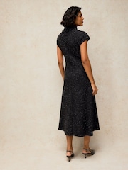 White Stuff Black Ruby Roll Neck Sparkle Dress - Image 2 of 6