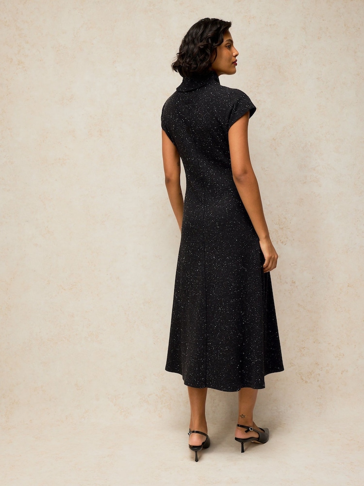 White Stuff Black Ruby Roll Neck Sparkle Dress - Image 2 of 6 White Stuff Black Ruby Roll Neck Sparkle Dress - Image 2 of 6