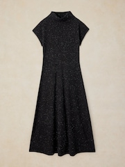 White Stuff Black Ruby Roll Neck Sparkle Dress - Image 5 of 6