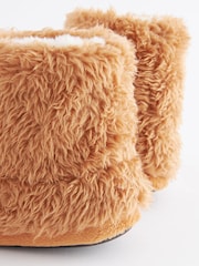 Rust Brown Cow Warm Lined Slipper Boots - Image 3 of 6