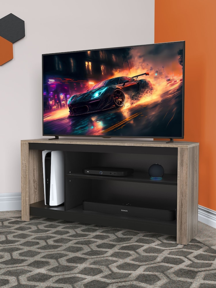 AVF Calibre Oak Effect Alto TV Stand with Vertical Storage - Larawan 1 ng 5