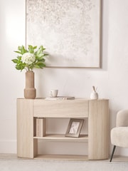Pacific Travertine Travertine Veneer 1 Drawer Console Table - Image 1 of 8