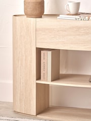 Pacific Travertine Travertine Veneer 1 Drawer Console Table - Image 3 of 8