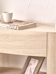 Pacific Travertine Travertine Veneer 1 Drawer Console Table - Image 5 of 8