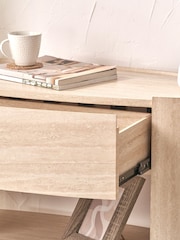 Pacific Travertine Travertine Veneer 1 Drawer Console Table - Image 6 of 8