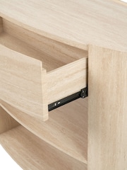 Pacific Travertine Travertine Veneer 1 Drawer Console Table - Image 8 of 8
