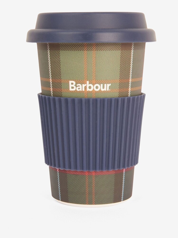 Barbour® Blue Tartan Travel Mug and Carlton Beanie Hat Boxed Gift Set - Image 2 of 6
