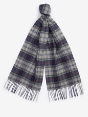 Barbour® Blue Tartan Check Lambswool Scarf - Image 2 of 4