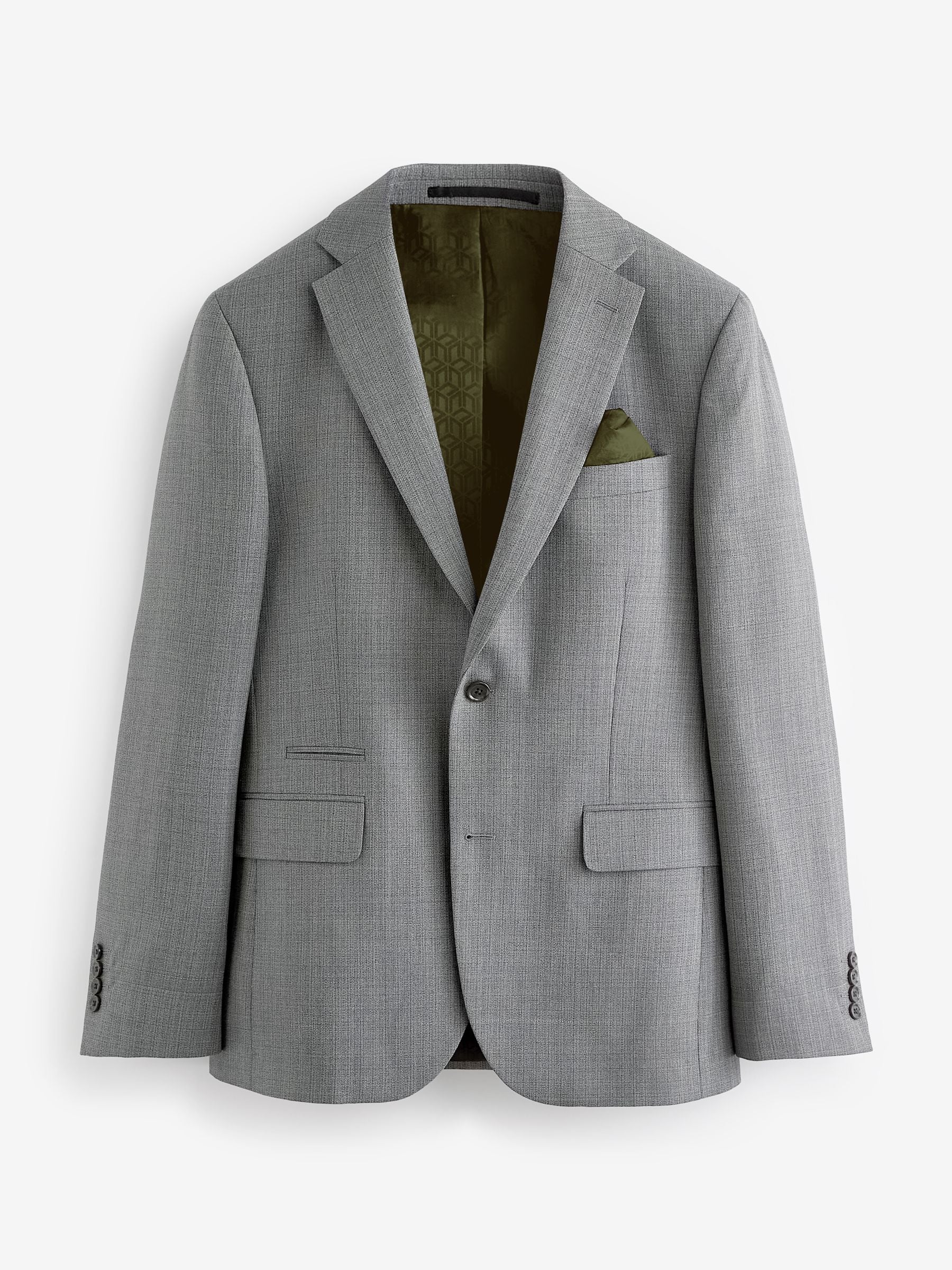 Buy Light Grey Slim Fit Textured Wool Suit Jacket from Next USA