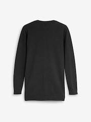 Black Cotton Rich Longer Length V Neck School Cardigan (3-18yrs) - Image 7 of 7