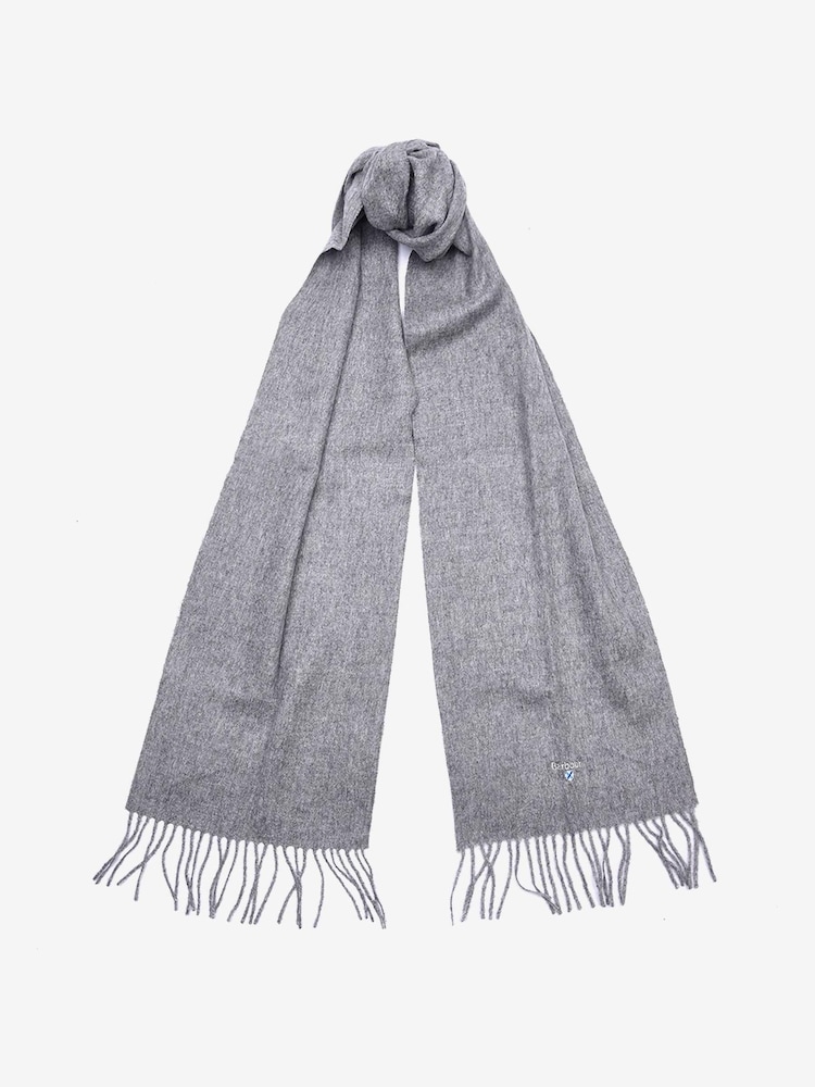 Barbour® Grey Plain Lambswool Scarf - Image 1 of 5