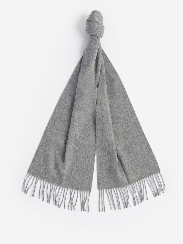 Barbour® Grey Plain Lambswool Scarf - Image 2 of 5