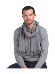Barbour® Grey Plain Lambswool Scarf - Image 5 of 5