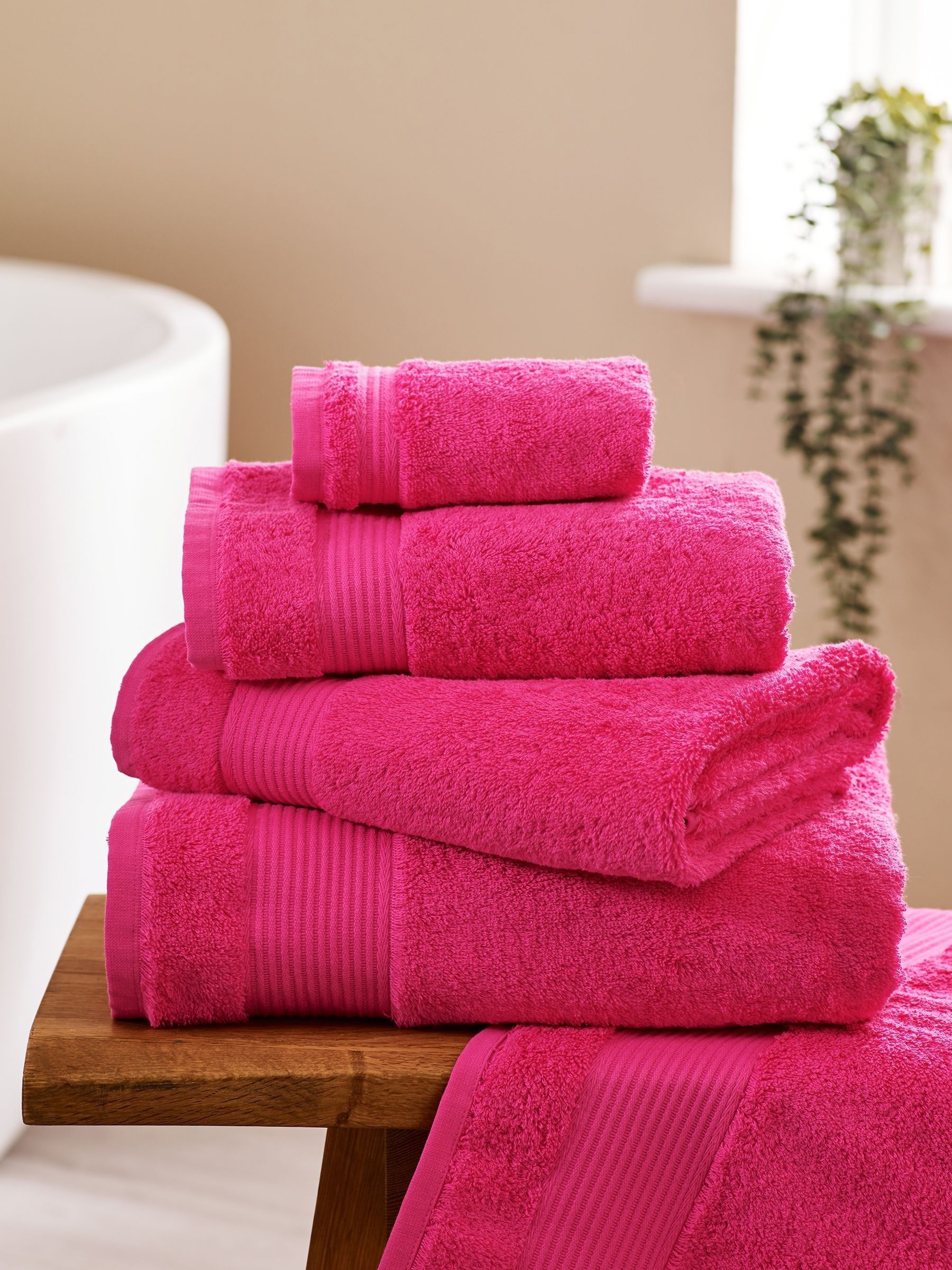 Buy Pink Bright Hot Egyptian 100 Cotton Towel from Next New Zealand