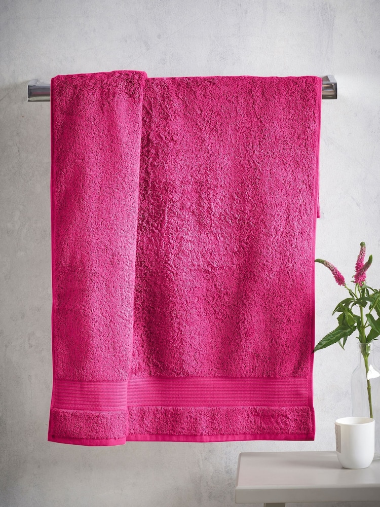Pink Bright Hot Egyptian Cotton Towel - Image 2 of 5