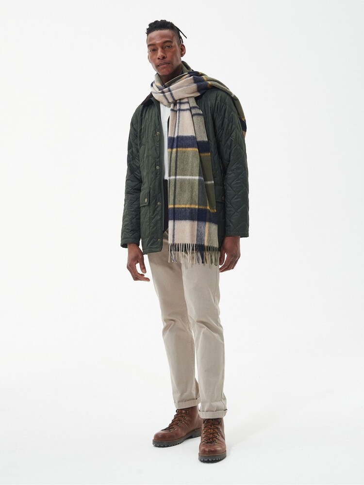 Barbour® Green Carrbridge Tartan Check Wool Blend Scarf - Image 2 of 5
