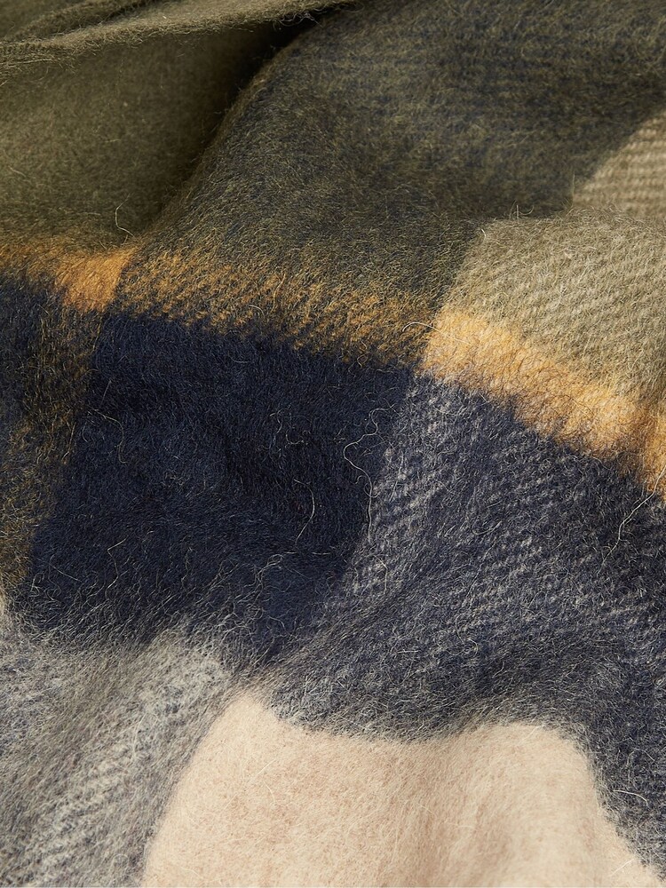 Barbour® Green Carrbridge Tartan Check Wool Blend Scarf - Image 5 of 5
