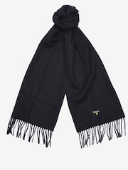 Barbour® Black Plain Lambswool Scarf - Image 2 of 5
