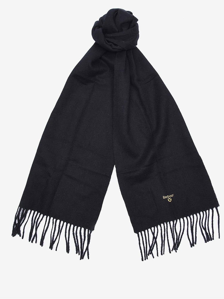 Barbour® Black Plain Lambswool Scarf - Image 2 of 5