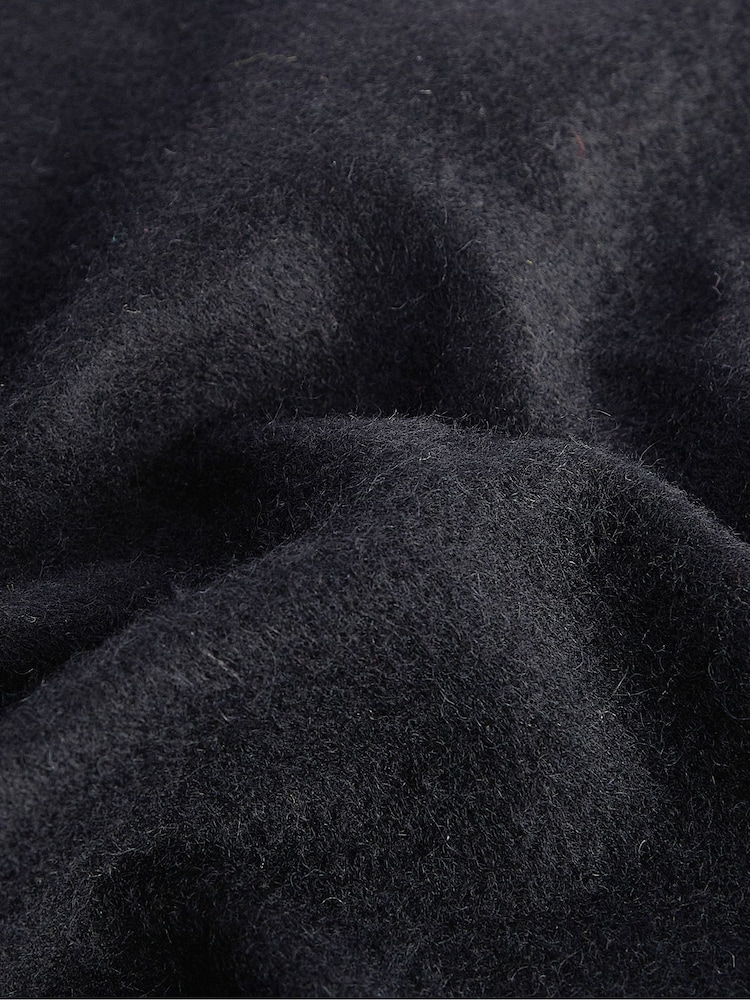 Barbour® Black Plain Lambswool Scarf - Image 5 of 5 Barbour® Black Plain Lambswool Scarf - Image 5 of 5