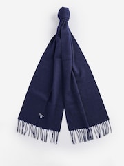 Barbour® Navy Plain Lambswool Scarf - Image 1 of 4
