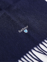 Barbour® Navy Plain Lambswool Scarf - Image 4 of 4