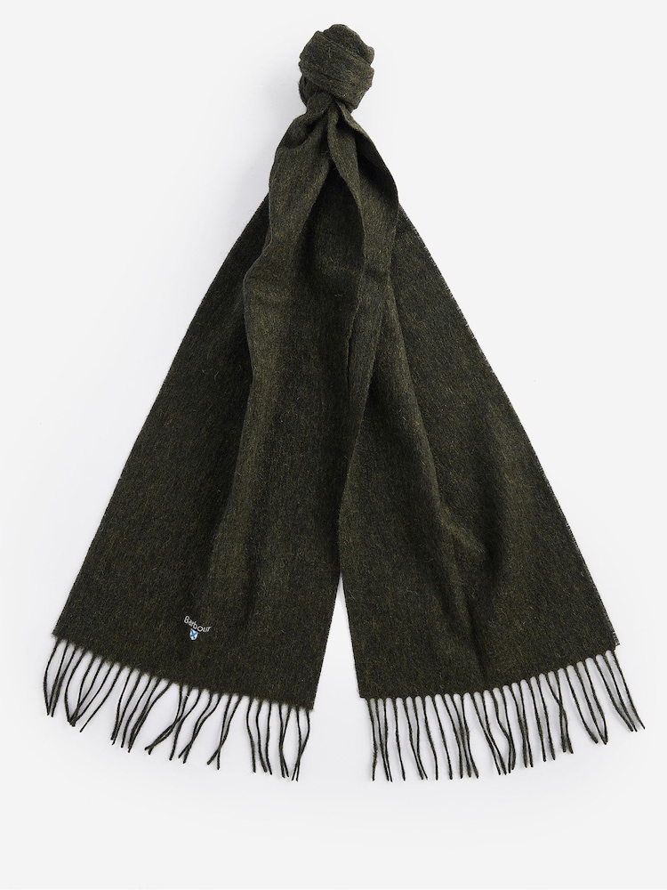 Barbour® Green Plain Lambswool Scarf - Image 2 of 5