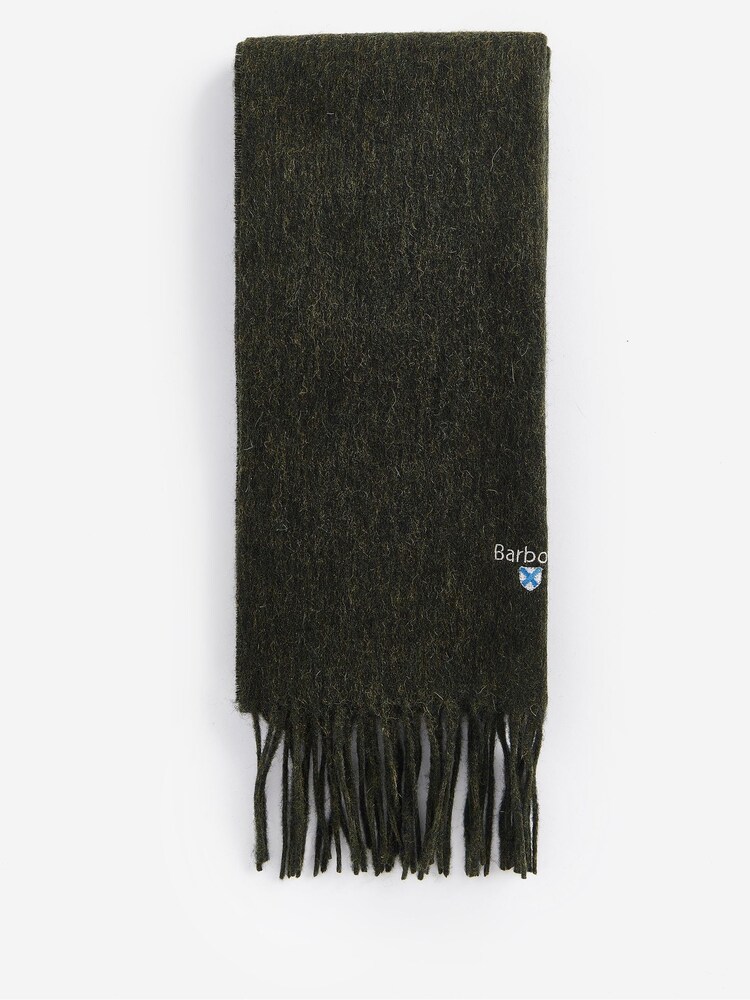 Barbour® Green Plain Lambswool Scarf - Image 3 of 5