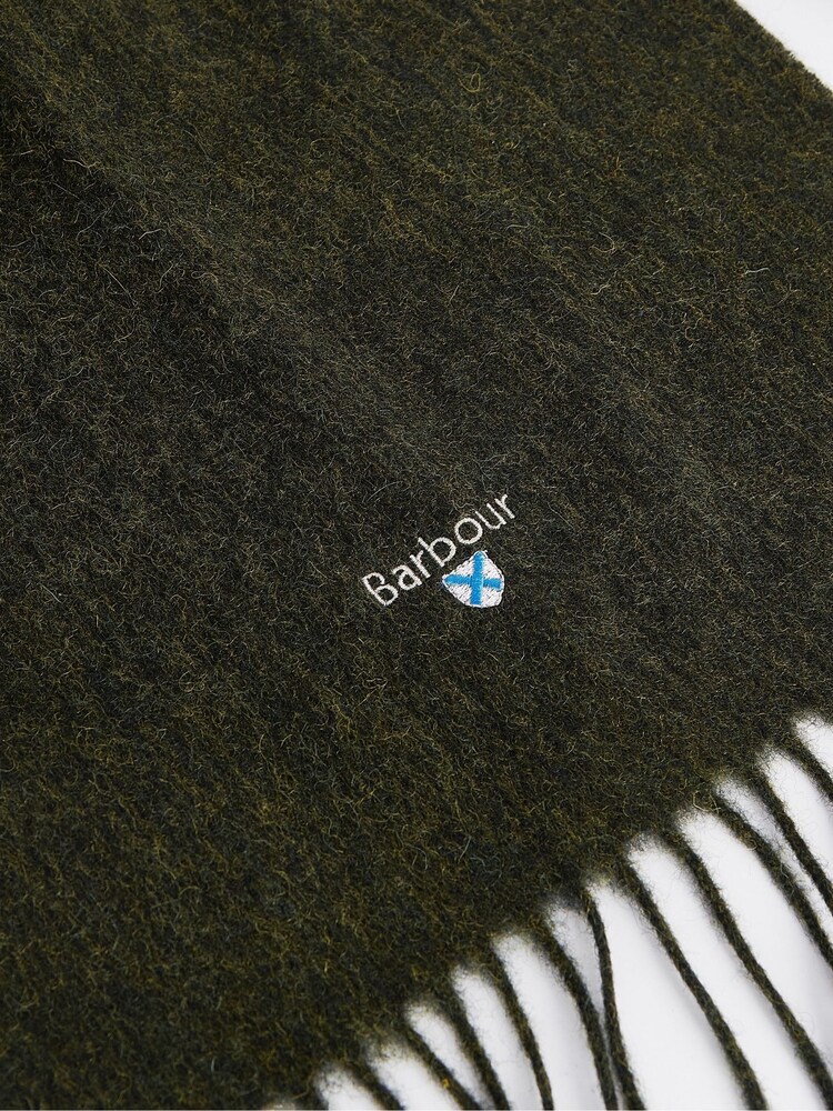 Barbour® Green Plain Lambswool Scarf - Image 4 of 5