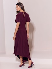 Lipsy Jersey Gold Hardware Tie Waist Detail Fit And Flare Midi Dress - Image 5 de 5