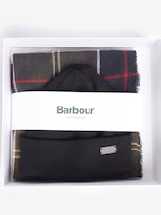 Barbour® Green Tartan Swinton Beanie Hat and Galingale Check Scarf Boxed Gift Set - Image 11 of 11