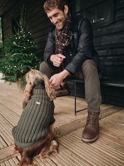 Barbour® Green Tartan Swinton Beanie Hat and Galingale Check Scarf Boxed Gift Set - Image 2 of 11