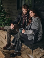 Barbour® Green Tartan Swinton Beanie Hat and Galingale Check Scarf Boxed Gift Set - Image 5 of 11