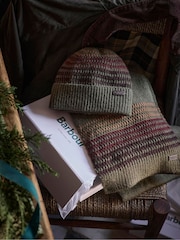 Barbour® Green Branton Beanie Hat and Scarf Boxed Gift Set - Image 4 of 4
