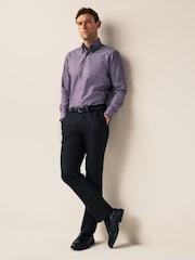 Purple Double Collar Regular Fit Trimmed Formal Shirt - Image 2 of 8