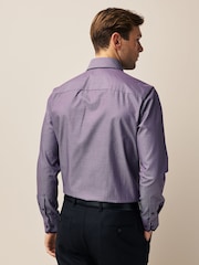 Purple Double Collar Regular Fit Trimmed Formal Shirt - Image 3 of 8