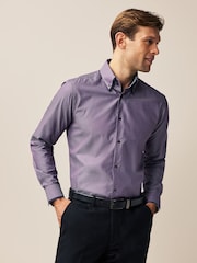 Purple Double Collar Regular Fit Trimmed Formal Shirt - Image 4 of 8