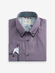 Purple Double Collar Regular Fit Trimmed Formal Shirt - Image 7 of 8