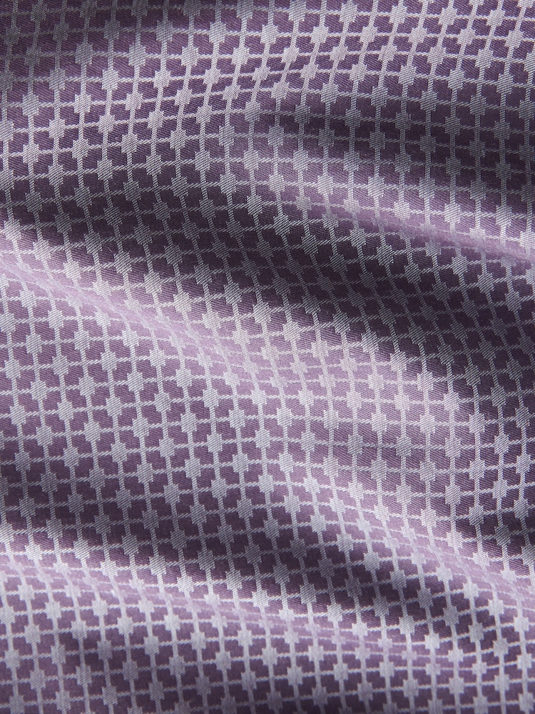 Purple Double Collar Regular Fit Trimmed Formal Shirt - Image 8 of 8
