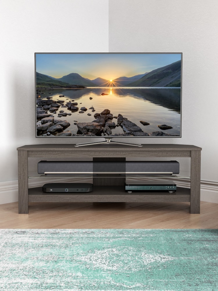 AVF Calibre Oak Effect Plus Corner TV Stand with Glass Shelf - Larawan 1 ng 5