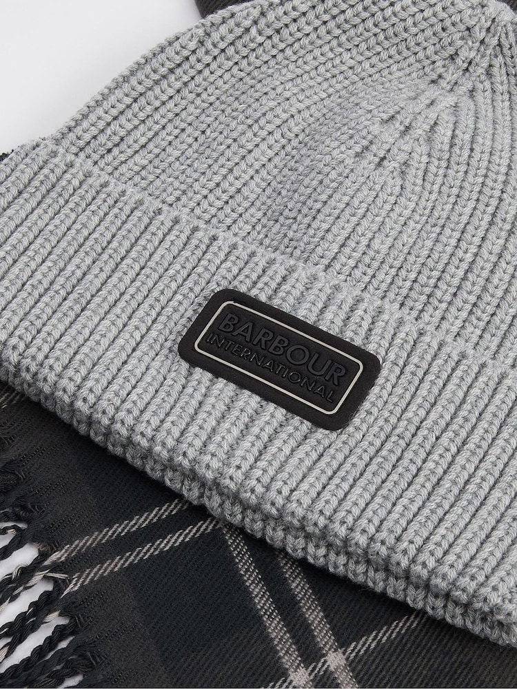 Barbour® International Sweeper Beanie Hat and Check Scarf Boxed Gift Set - Image 4 of 4 Barbour® International Sweeper Beanie Hat and Check Scarf Boxed Gift Set - Image 4 of 4
