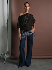 ONLY Brown 2/4 Sleeve Boatneck Knitted Top - Image 2 of 5